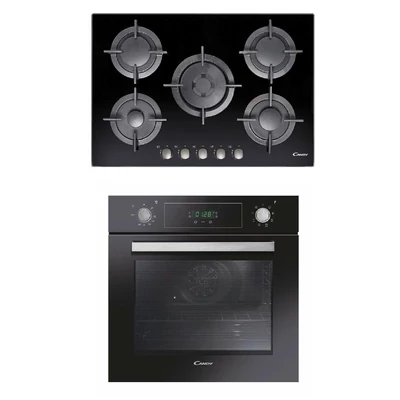 Candy FCP 625 NXL beépíthető sütő - CVG75SWGNX üvegkerámia gázfőzőlap szett