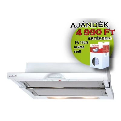 CATA TF-5260 Beépíthető 2 motoros kihúzható / teleszkópos fehér páraelszívó 60cm E