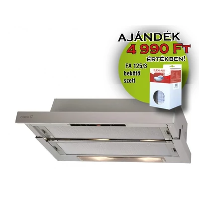 CATA TF-5260 alu Beépíthető 2 motoros ikihúzható / teleszkópos inox páraelszívó 60cm E