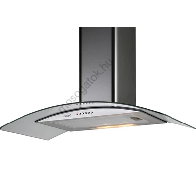 Cata C GLASS 900 halogén inox/hajlított üveg ernyős kürtős fali páraelszívó 90cm D