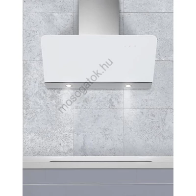 Nodor DALI 90 WH Döntött fehér üveg fali páraelszívó érintővezérléssel 90cm A+