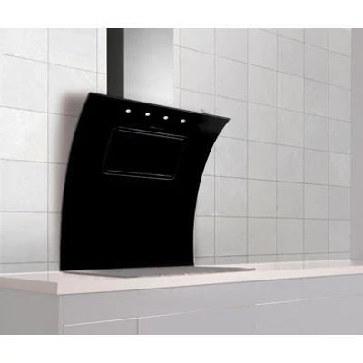 Nodor EVO 900 BK Egyedi design Íves fekete üveg fali páraelszívó érintővezérléssel 90cm A