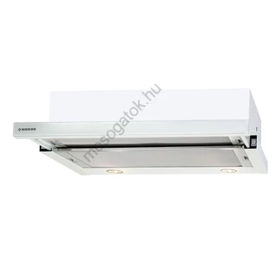 Nodor EXTENDER 60 WHITE GLASS Beépíthető fehér teleszkópos páraelszívó 60cm C