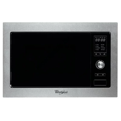 Whirlpool AMW 1601/IX Fekete/inox beépíthető grilles mikrohullámú sütő kijelzővel 20L 800W